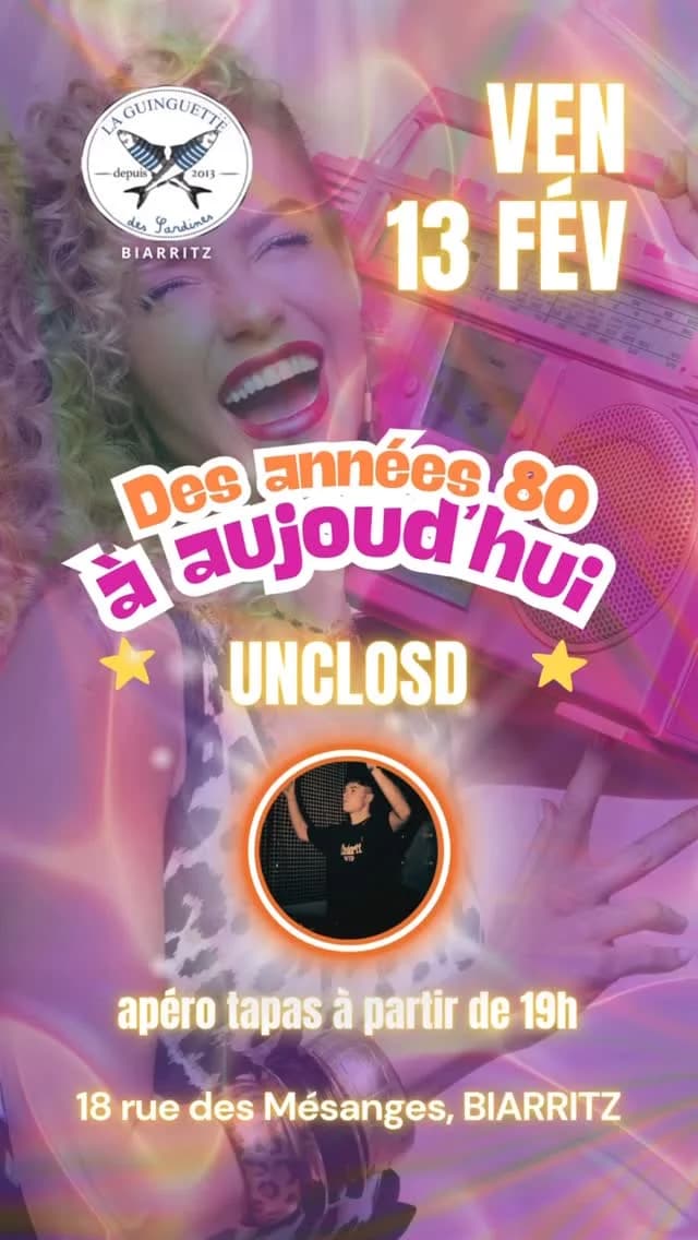 Soirée DJ Unclosd « Des années 80 à aujourd’hui »