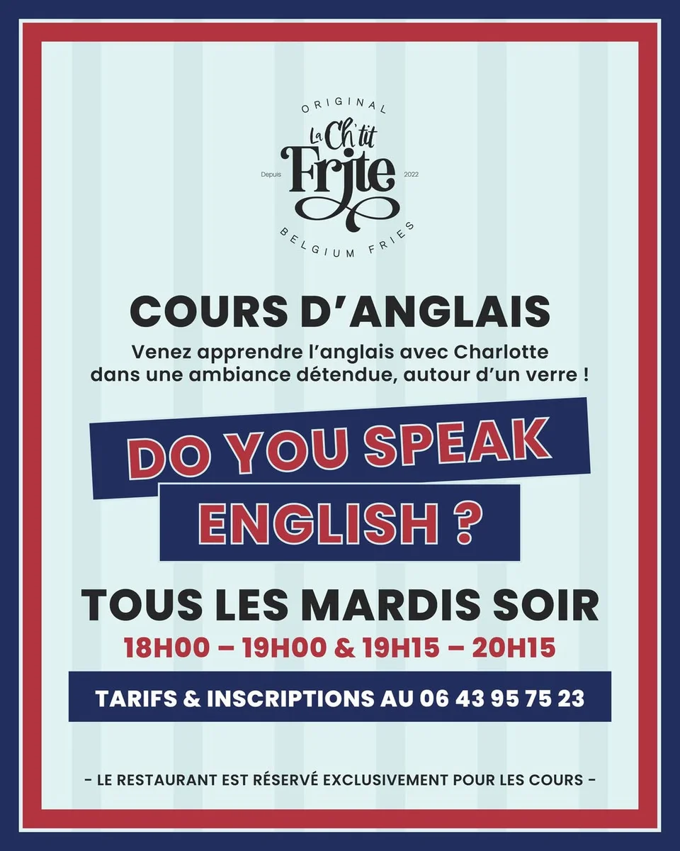 Cours d’anglais convivial avec Charlotte (La Ch’tit Frite)