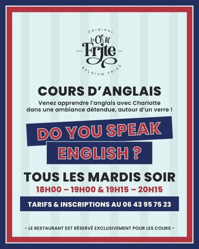 Cours d’anglais convivial avec Charlotte (La Ch’tit Frite)