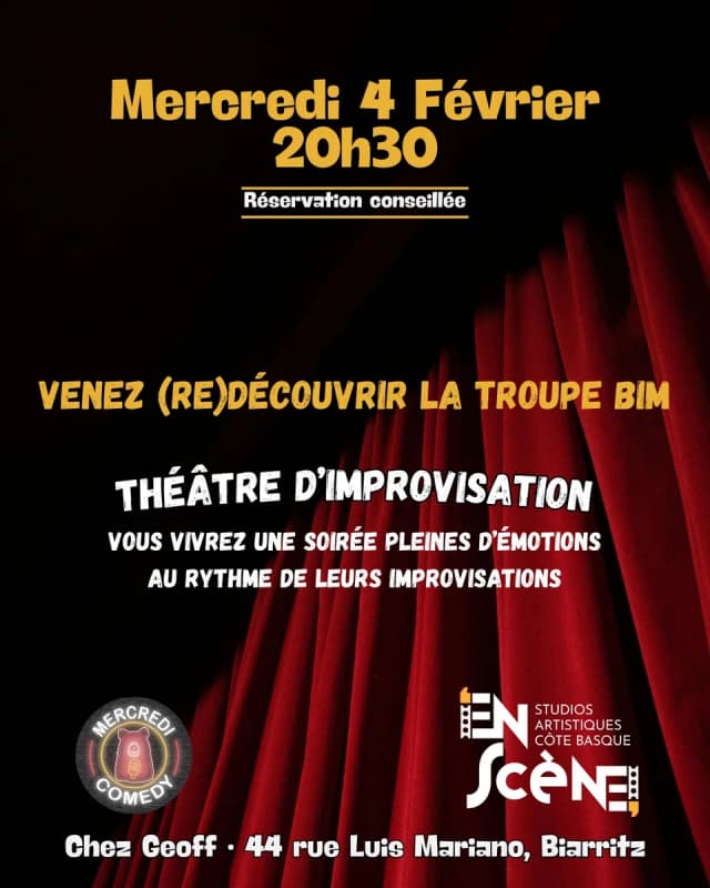 Soirée cabaret d’impro avec la troupe BIM