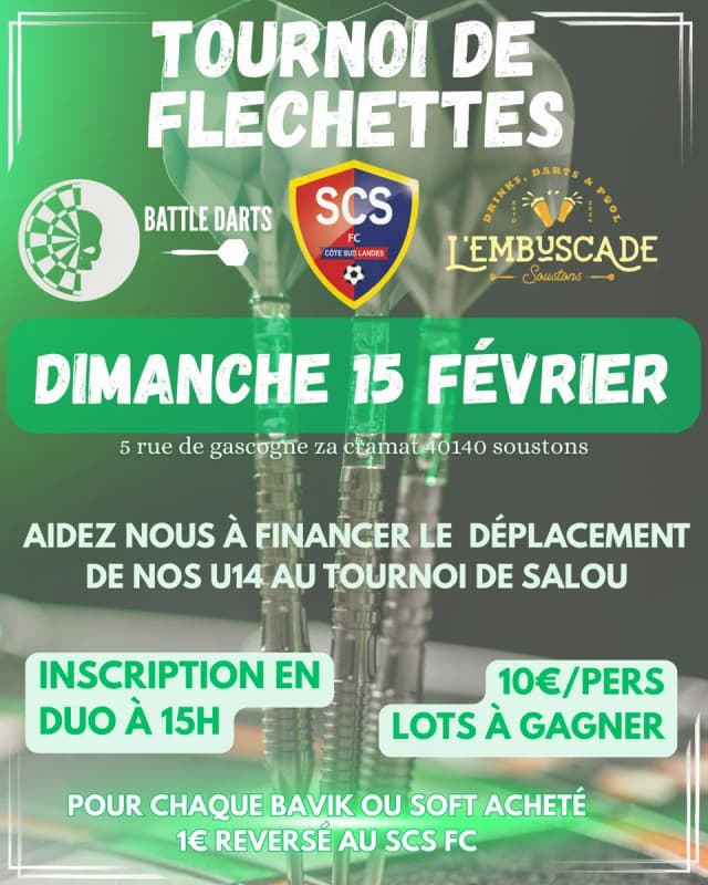 Tournoi de fléchettes solidaire du SCS FC à L’Embuscade