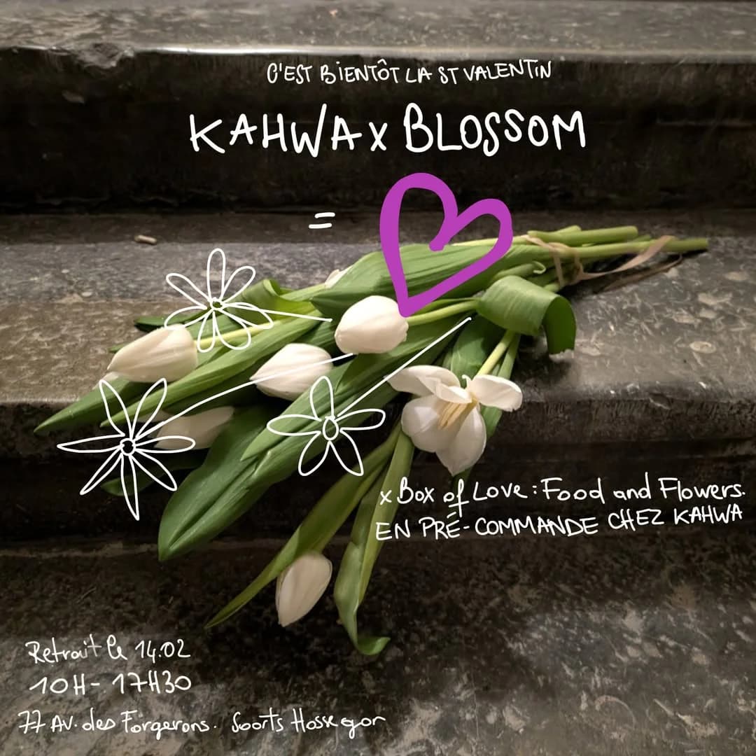 Kahwa x Blossom : retrait Saint-Valentin (box & fleurs)