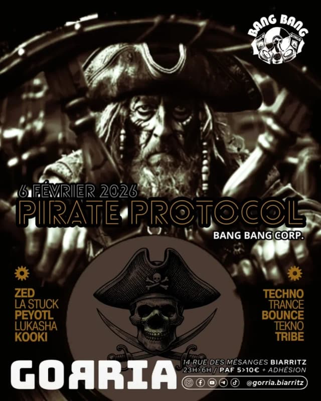Pirate Protocol : soirée Techno/Trance à Gorria