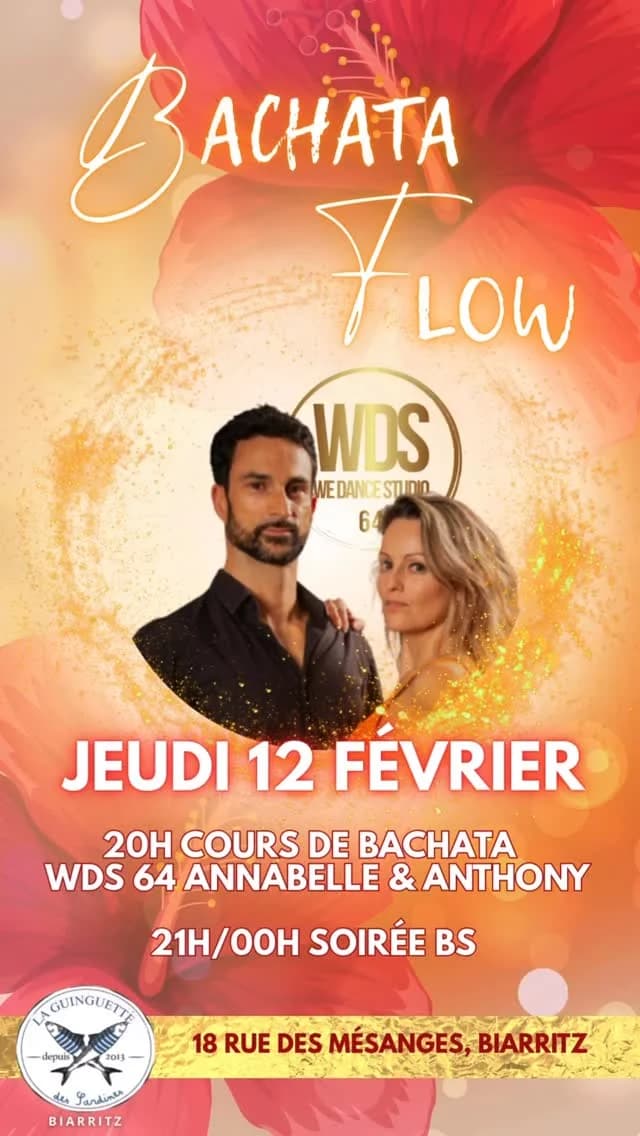 Bachata Flow : cours + soirée latino à la Guinguette des Sardines
